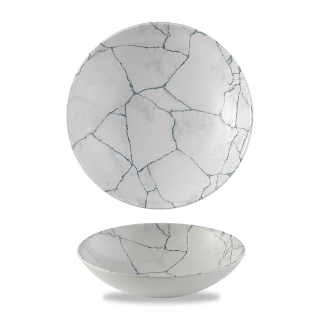 Churchill Servies Horeca Kwaliteit Studio Prints Kintsugi Pearl Grey Evolve Coupe Bowl 18cm