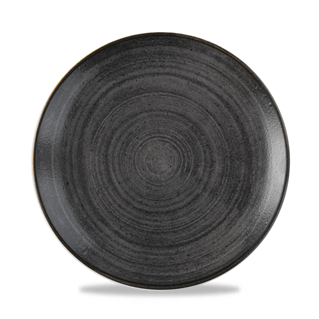Churchill Servies Horeca Kwaliteit Stonecast Raw Black Evolve Coupe Plate 21.7cm12/box