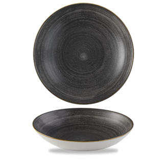 Churchill Servies Horeca Kwaliteit Stonecast Raw Black Evolve Coupe Bowl  24.8cm/113.6cl Churchill Servies Horeca Kwaliteit Stonecast Raw Black Evolve Coupe Bowl  24.8cm/113.6cl