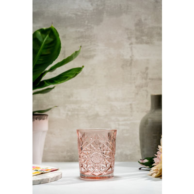 Onis new brand, same glass Onis Libbey | Hobstar Coral Pink D.O.F. 355 ml 6/box