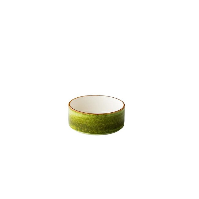 Q Authentic Servies Horeca Kwaliteit Jersey Kom Opst. Rand Stapelbaar Groen 12,8 cm 6/box