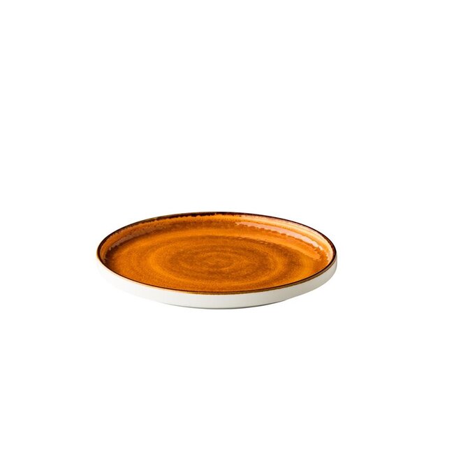 Q Authentic Servies Horeca Kwaliteit Jersey Bord Opst. Rand Stapelbaar Oranje 25,4 cm 6/box