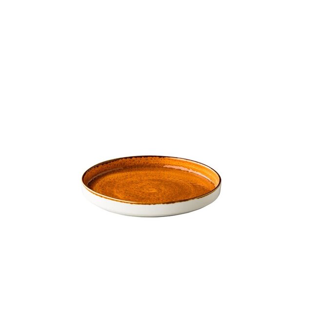 Q Authentic Servies Horeca Kwaliteit Jersey Bord Opst. Rand Stapelbaar Oranje 20,5 cm 6/box