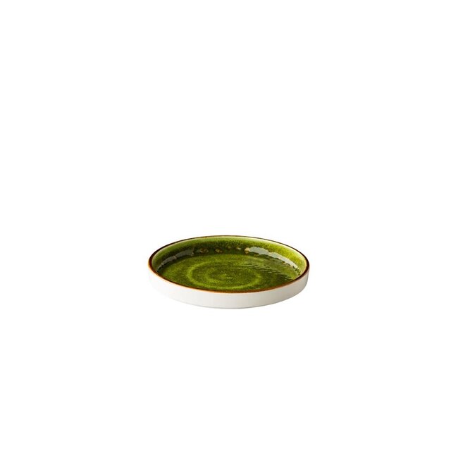 Q Authentic Servies Horeca Kwaliteit Jersey Bord Opst. Rand Stapelbaar Groen 16,2 cm 6/box