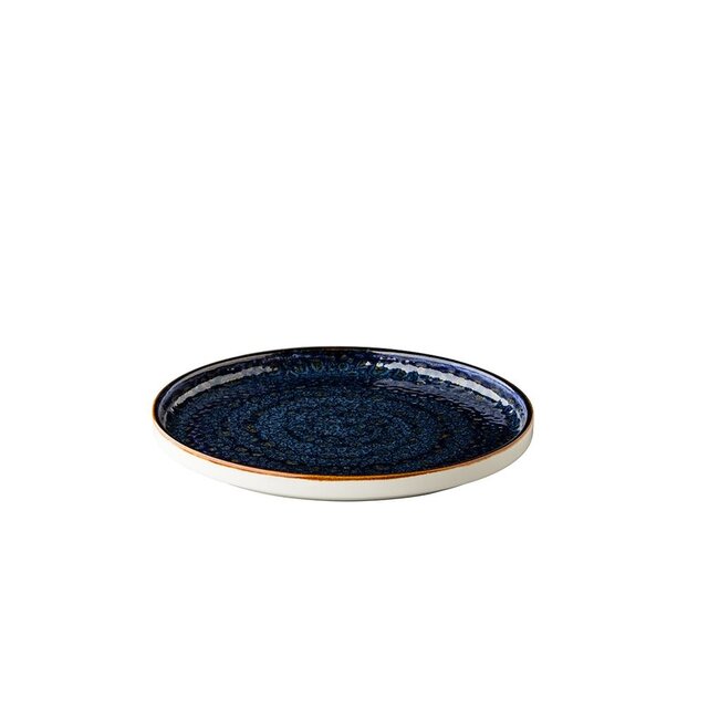 Q Authentic Servies Horeca Kwaliteit Jersey Bord Opst. Rand Stapelbaar Blauw 25,4 cm 6/box