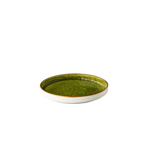 Q Authentic Servies Horeca Kwaliteit Jersey Bord Opst. Rand Stapelbaar Groen 20,5 cm 6/box