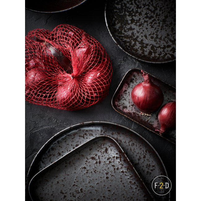 F2D servies Horeca Kwaliteit F2D | Oxido Plat bord 22x10cm rechthoekig black