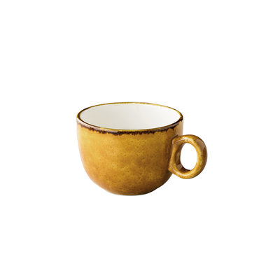 Q Authentic Jersey latte koffiekop stapelbaar geel 350 ml
