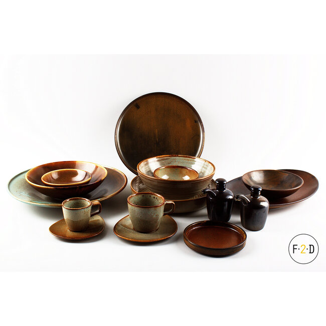 F2D servies Horeca Kwaliteit F2D | Escura Plat bord 26xH2,5cm donkerbruin