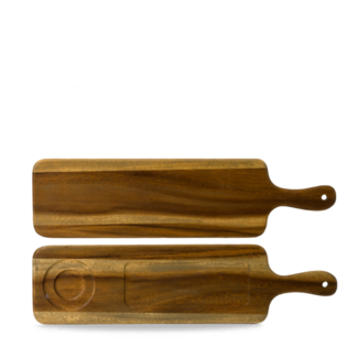 Dudson Servies Horeca Kwaliteit Dudson | Wood Large Rect. Handled Board XCM 54cmx14cm