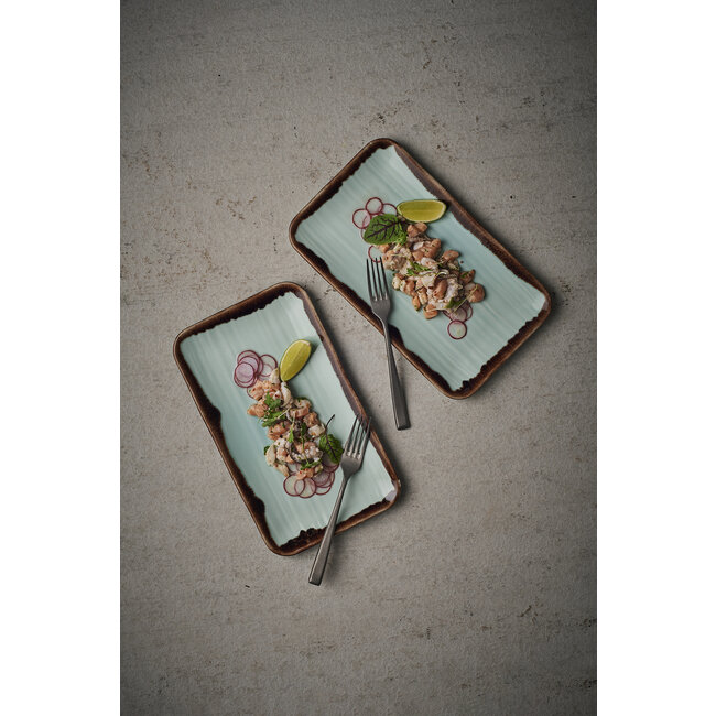 Dudson Servies Horeca Kwaliteit Harvest Turquoise Organic Rect Plate 34,6x15,6cm 6/box