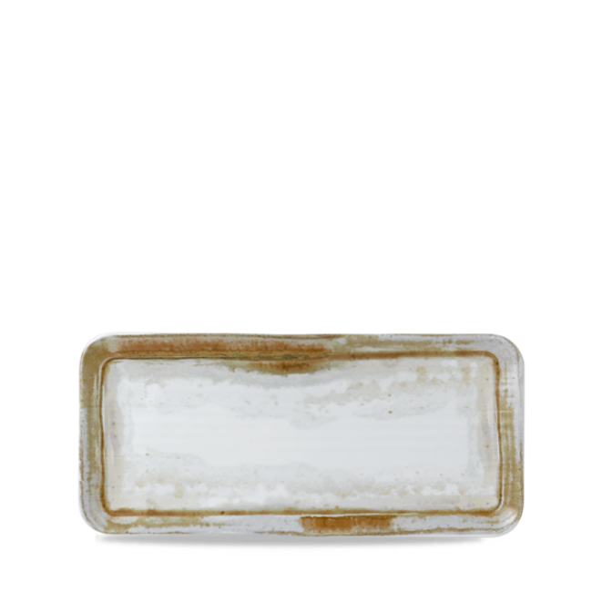 Dudson Servies Horeca Kwaliteit Sandstone Organic Coupe Rect Platter 34,6x15,6cm 6/box