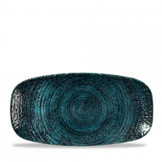 Churchill Servies Horeca Kwaliteit Homespun Chroma Blue Chefs Oblong Bord 12x27cm