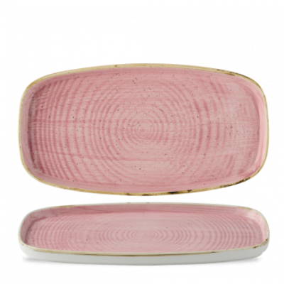 Churchill Stonecast Petal Pink Oblong Chefs Walled Bord 15x30cm