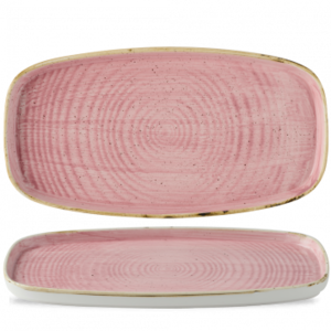 Churchill Stonecast Petal Pink Oblong Chefs Walled Bord 18,5x35cm