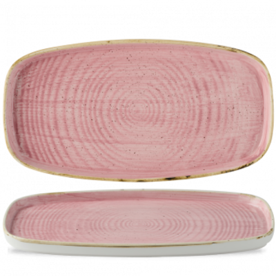 Churchill Stonecast Petal Pink Oblong Chefs Walled Bord 18,5x35cm