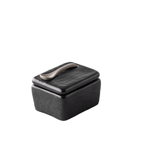 Peper en zout set zw. incl mini lepel