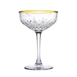 Pasabahce glazen Timeless golden touch champagne glas 270 ml