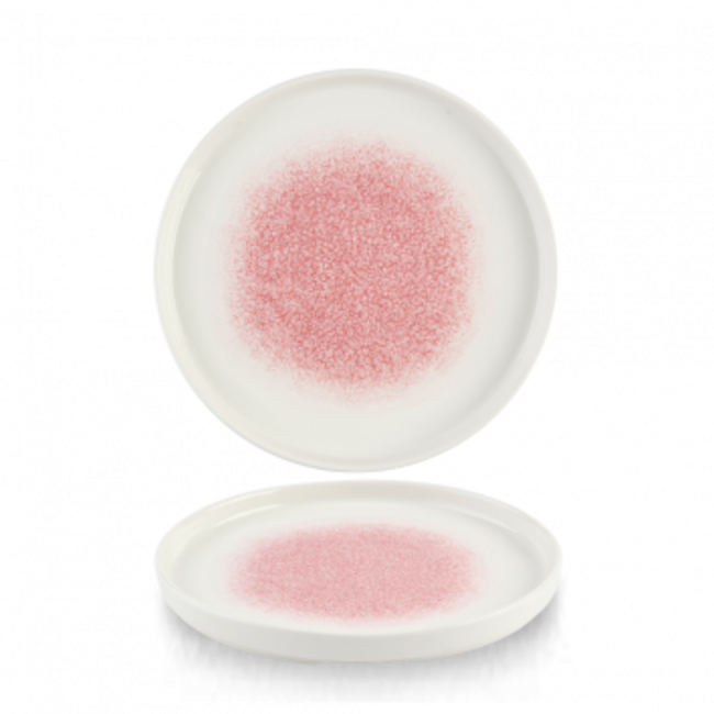 Raku Pink Quartz Walled Plate 21 cm 6/box