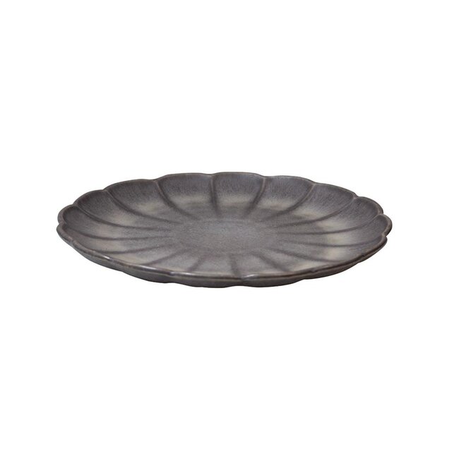 Q Authentic Servies Horeca Kwaliteit Flower Plate Grey 28 cm 4/box
