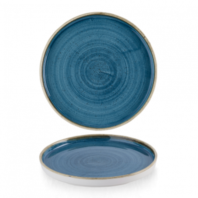 Stonecast Java Blue Walled Plate 26cm 6/box