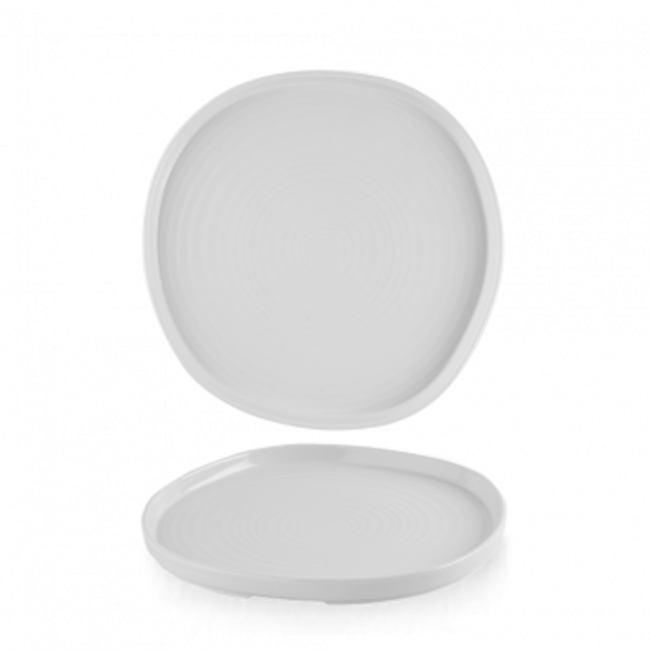 DISCONTINUED White Organic Walled Plate 21cm 6/box