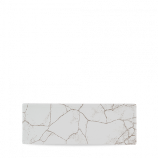 Studio Prints Kintsugi Agate Grey Oblong Plate 25X9cm 6/box