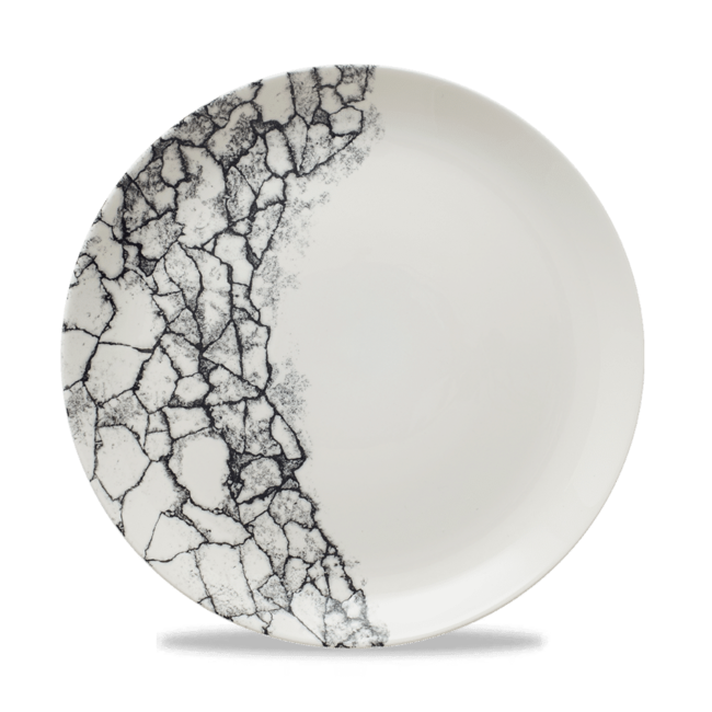 Kintsugi Accents Quartz Black Evolve Coupe Plate 26cm 12/box