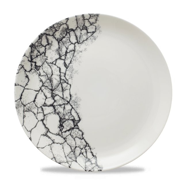 Kintsugi Accents Quartz Black Evolve Coupe Plate 12/box