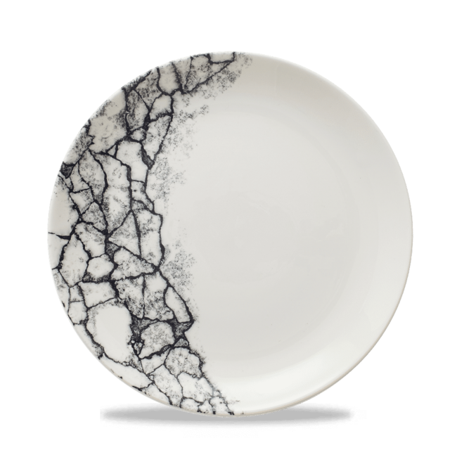Kintsugi Accents Quartz Black Evolve Coupe Plate 12/box