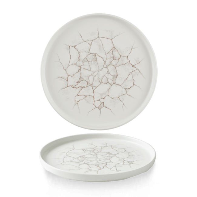 Agate Grey Walled Plate 26 cm 6/box