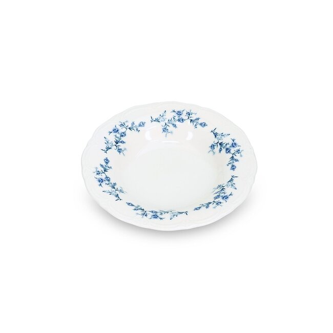 BonBistro Servies Horeca Kwaliteit F2D | Diep bord 23,5/14 x  H4 cm blue flower Retro 6/box
