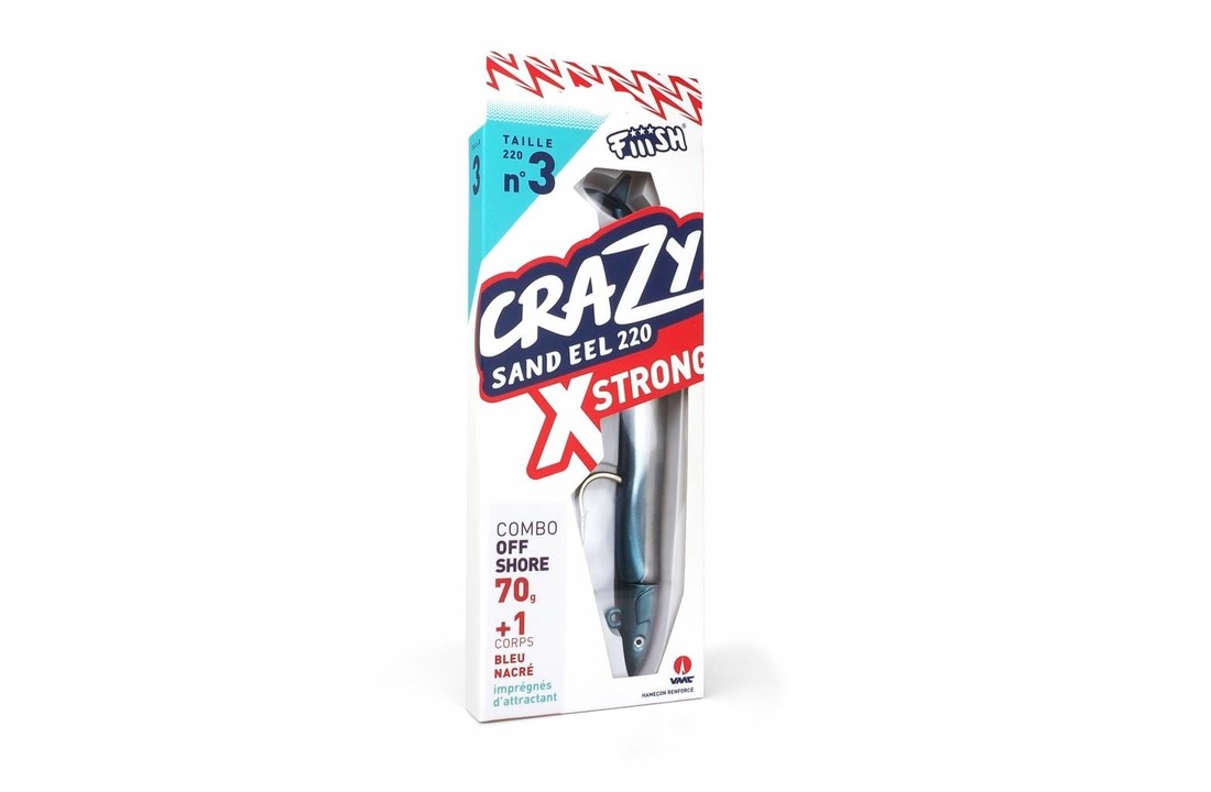 CRAZY SAND EEL 220 COMBO X-STRONG PEARL BLUE + 70GR JIG HEAD