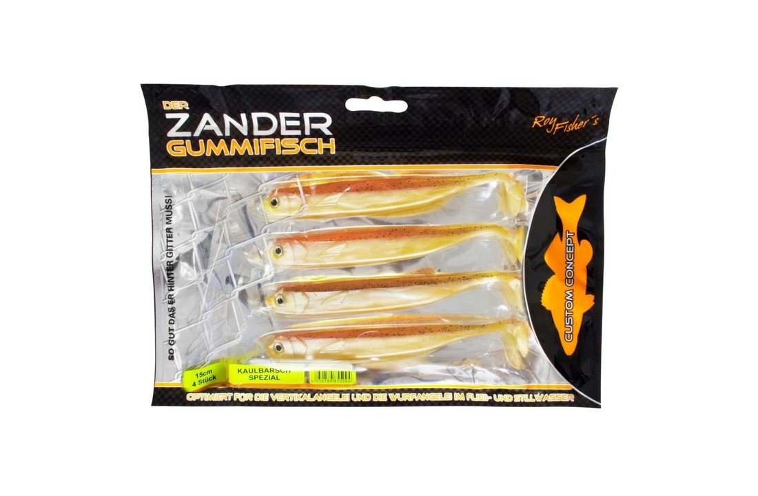 DER ZANDER GUMMIFISCH 20 CM UV KAULBARSCH SPEZIAL P/3