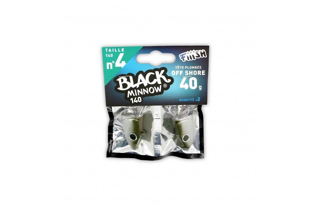 BLACK MINNOW 140 JIGHEAD KAKI OFF SHORE 40 GRAM P/2