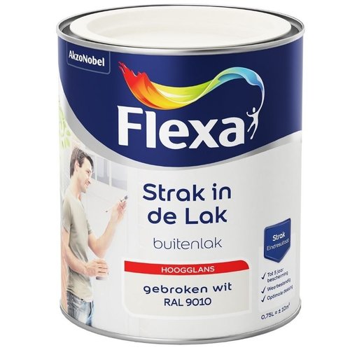 Flexa Strak In De Lak Buitenlak Hoogglans 750 ml RAL 9010