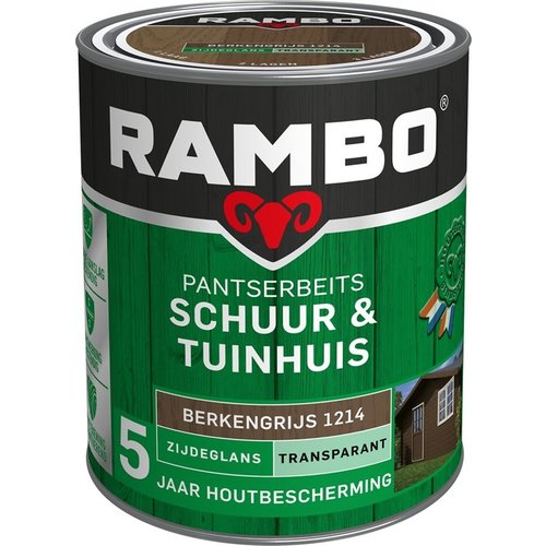 Rambo Pantserbeits Schuur & Tuinhuis Zijdeglans Transparant - 750 ml Berkengrijs