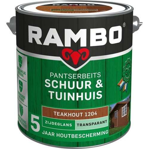 Rambo Pantserbeits Schuur & Tuinhuis Zijdeglans Transparant - Teakhout