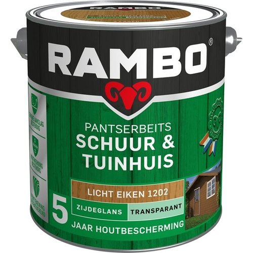 Rambo Pantserbeits Schuur & Tuinhuis Zijdeglans Transparant - Licht eiken