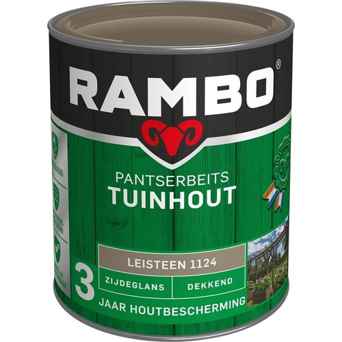 Rambo Pantserbeits Tuinhout Zijdeglans Dekkend - 750 ml Leisteengrijs