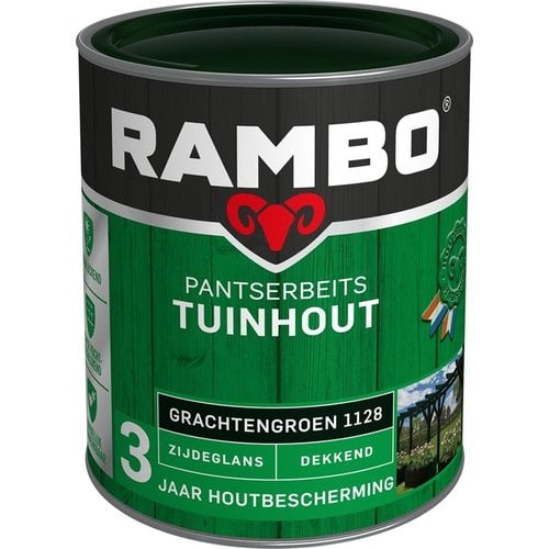 Rambo Pantserbeits Tuinhout Zijdeglans Dekkend - 750 ml Grachtengroen