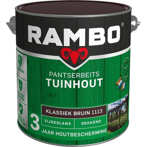 Rambo Pantserbeits Tuinhout Zijdeglans Dekkend - Klassiek bruin
