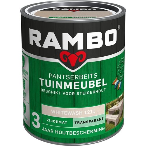 Rambo Pantserbeits Tuinmeubel Zijdemat Transparant - 750 ml Whitewash