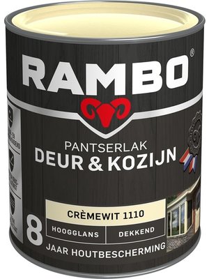 Rambo Pantserlak Deur & Kozijn Hoogglans Dekkend - 750 ml Crèmewit