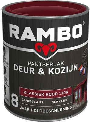 Rambo Pantserlak Deur & Kozijn Zijdeglans Dekkend - 750 ml Klassiek rood