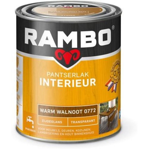 Rambo Pantserlak Interieur Transparant Zijdeglans - Warm walnoot