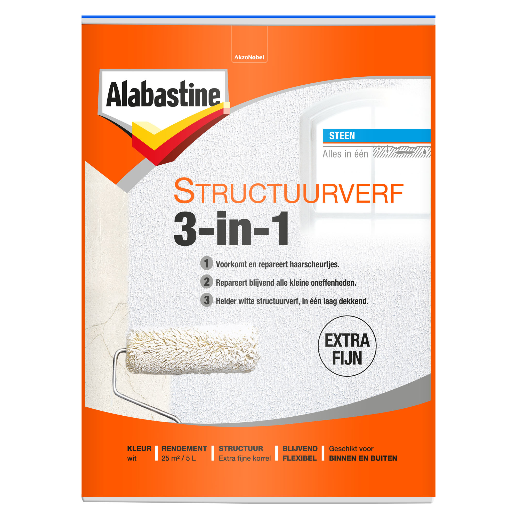 Alabastine Structuurverf 3-in-1 - 5 liter Wit
