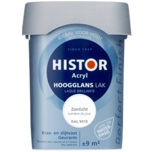 Histor Acryl Hoogglans Lak - RAL 9010 Zonlicht