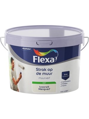 Flexa Strak op de Muur Muurverf - Mat - 2,5 liter - Ivoorwit