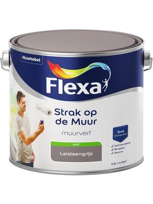 Flexa Strak op de Muur Muurverf - Mat - 2,5 liter - Leisteengrijs